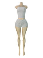 Nouvelle Collection Été Femme : Ensemble Deux Pièces Décontracté Sexy – Crop Top Bustier et Short Taille Moyenne Style Streetwear