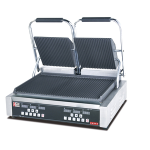 Presse à sandwich électrique commerciale en acier inoxydable <span class=keywords><strong>grille</strong></span>-<span class=keywords><strong>pain</strong></span> Panini Grill Double têtes gril de Contact numérique - Product Image 2