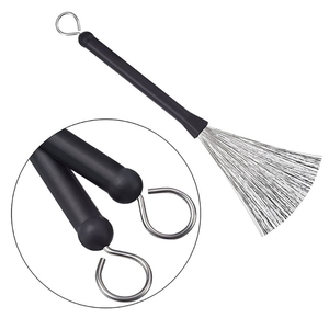 Cepillos de tambor de Jazz de alambre de acero retráctil, baquetas de percusión de 32cm con asas de plástico, accesorios musicales - Product Image 2