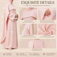 Robe Abaya élégante et romantique à manches longues pour l'Aïd Ramadan, nouvelle collection automne-hiver, ornée de perles, avec cape pour les occasions spéciales