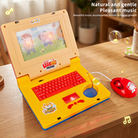 Máquina Educativa de Aprendizaje, Simulación de Computadora Portátil con Luz, Música, Teclado, Batería, Mini Laptop de Juguete para Niños