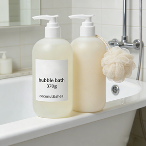 Set di <span class=keywords><strong>Bagnoschiuma</strong></span> Naturale Personalizzato da 370ml, Scrub Esfoliante per il Corpo, Gel Doccia al <span class=keywords><strong>Cocco</strong></span> e Karité - Product Image 2