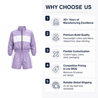 Ensemble veste et short pour homme à col montant, fermeture éclair intégrale, taille à cordon, vêtements de sport légers, conception de logo personnalisée, tenue OEM ODM