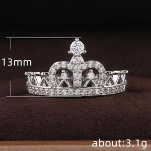 Crown Ring for Women Elegant Proposal Wedding Western Style Fashion Finger Accessory Gift - Product Image 5