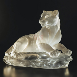 Ornement de guépard en cristal personnalisé sculpté à la main coffrets cadeaux de décoration intérieure avec logos autres produits d'artisanat en cristal - Product Image 5