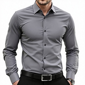 Camisa Formal de Manga Larga Rosa para Hombre, 100% Algodón, Transpirable, Cuello Abotonado, para Oficina, Primavera - Product Image 1