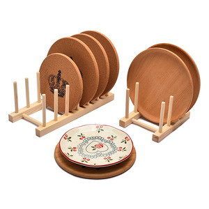 Wooden drain rack, kitchen <b>dish</b> rack, creative water cup and plate rack, commercial tea cake display and storage rack, - Product Image 2