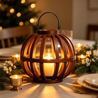 Lanterne rustique en bois avec verre, lanterne décorative de style farmhouse pour la maison, le jardin, les centres de table de mariage
