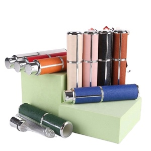 Customized <b>10ml</b> Leather Perfume Refill Spray <b>Bottles</b> Metal Portable Travel Refillable Fragrance Atomizer Cosmetic - Product Image 4