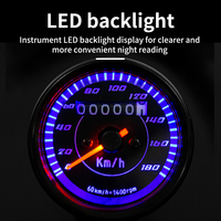 Odometer lampu latar LED 180 km/jam komponen Retro modifikasi Universal 12V pengukur kecepatan sepeda motor
