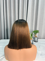 Peluca BOB de Cabello Humano Virgen Vietnamita Liso Natural, Color T1B/4 Marrón, SDD 5*5 2*6, con Cierre Frontal de Encaje, Sin Pegamento, Densidad 250%