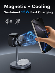 <span class=keywords><strong>Chargeur</strong></span> sans fil 3 en 1 haute vitesse QI2 15W <span class=keywords><strong>chargeur</strong></span> <span class=keywords><strong>magnétique</strong></span> sans fil pour <span class=keywords><strong>iPHONE</strong></span> 16,iWatch et Airpods - Product Image 5