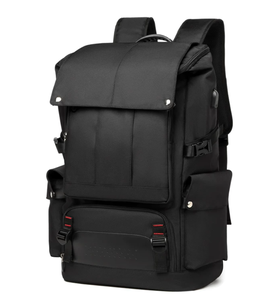 <b>Black</b> Large Capacity Laptop <b>Backpack</b> <b>Waterproof</b> USB Port Computer Bag Multi Pocket Travel Work School Bag - Product Image 2