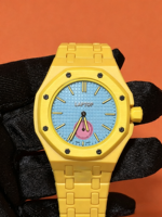 Montre automatique mécanique de luxe pour homme, édition limitée, de haute qualité, avec cadran carré, bracelet en céramique, verre saphir et aiguilles.