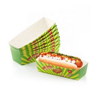 Custom design printed logo fast food lunch fries hot dog hamburger burger packaging paper box