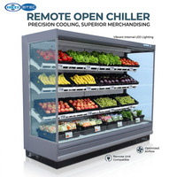 Réfrigérateur Vitrine Ouverte Multi-Niveaux SDERE - Réfrigérateur à Fruits et Légumes à Refroidissement par Air avec Éclairage LED 1~10, Dégivrage Automatique et Rideau de Nuit