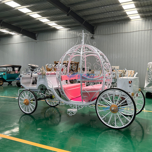 Carruaje de Caballos Eléctrico Moderno Personalizado de Acero Hueco con Diseño de Calabaza, Equipo de Servicio para Bodas Estilo Cenicienta, Blanco, para 4-6 Personas, de Alta Resistencia - Product Image 1