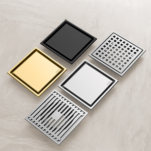 आधुनिक शैली आसान स्थापना ब्रश सतह 304 स्टेनलेस स्टील बाथरूम फर्श के लिए ड्रेन स्ट्रैनर - Product Image 2