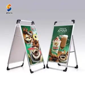 Fabriek Op Maat Een Frame Aluminium Display Staat Met De Hand Gedragen Bord Draagbare Buitenreclame Poster Stand