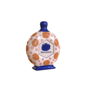 A granel, diseño personalizado, Color decorativo en relieve, planta de <span class=keywords><strong>Agave</strong></span>, licor de alcohol, recipiente redondo, botella de <span class=keywords><strong>tequila</strong></span> de porcelana <span class=keywords><strong>azul</strong></span> y naranja - Product Image 3