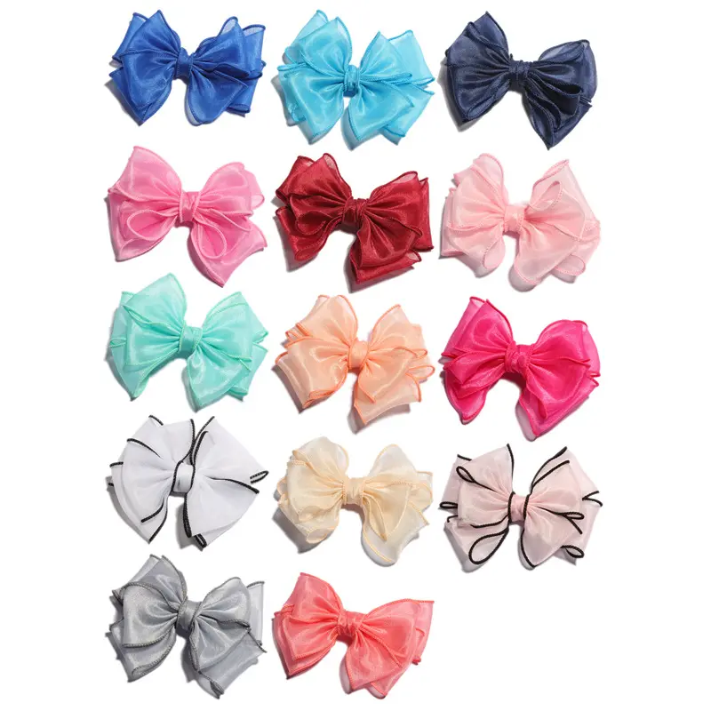 5cm 2inch DIY Shiny Sequin Bows Knot NO Clips Fashion Applique Headband Hair Bows For Kids Baby Girls Hair Accessories