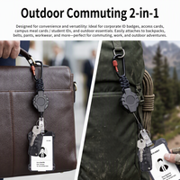 Lot promotionnel de supports rétractables portables avec étui vertical pour cartes, personnalisables pour lanières et porte-clés, idéal pour les salons professionnels