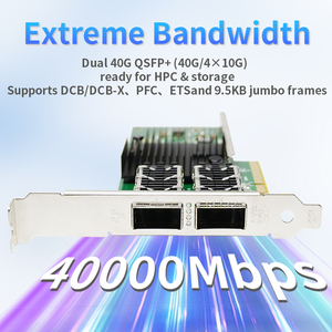 การ์ดเครือข่าย Dual Port 40GbE QSFP+ PCIe X8 รุ่น XL710-T2 สำหรับเซิร์ฟเวอร์ HPC Storage การ์ดเครือข่าย 40GbE - Product Image 4