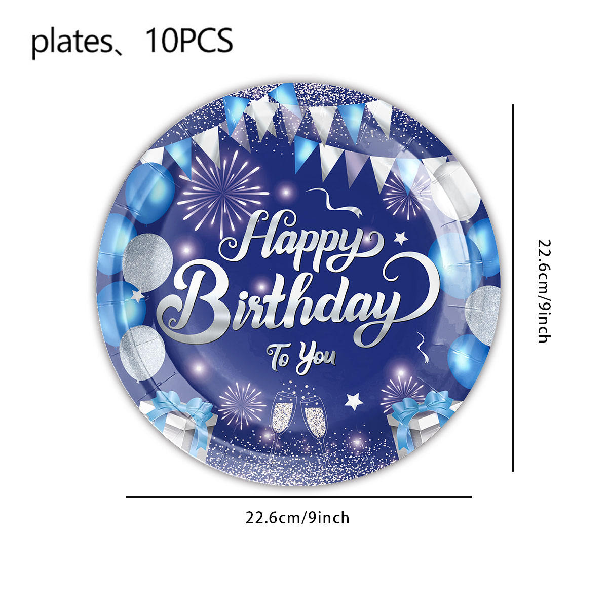 Bac à papier bleu foncé 9 pouces