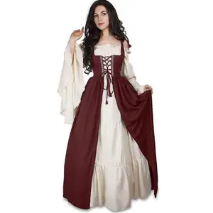 BAIGE हेलोवीन यूरोपीय और अमेरिकी वर्ग गर्दन बंडल कोर्सेट मध्यकालीन पुनर्जागरण विंटेज पोशाक प्रदर्शन पोशाक
