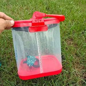 Seau de pêche pliable épaissi avec couvercle, rouge, transparent, en EVA, portable, multi-usages, pour le transport de poissons vivants, pour une utilisation en extérieur - Product Image 1
