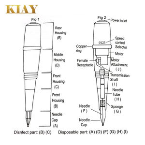 Pistolet de <span class=keywords><strong>tatouage</strong></span> G-9740 en acier inoxydable, machine géante de microblading solaire, outil de maquillage permanent électrique AC 4.5V/1R/3R - Product Image 4