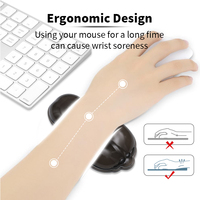 Tapis de souris antidérapant en gel de silicone transparent noir avec repose-poignet, résistant aux rayures et à l'eau, pour le bureau, le jeu et la maison