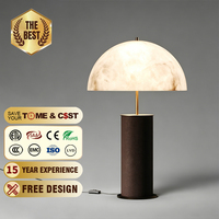 Lámpara de Mesa de Mármol de Estilo Italiano y Americano, de Hierro Natural con Luz LED, Diseño Moderno Personalizable para Sala de Estar y Dormitorio