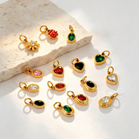 Nouveauté 2026 – Breloques pendentifs ovales en forme de cœur en acier inoxydable plaqué or 18 carats, étanches, avec zircone cubique, pour la fabrication de bijoux DIY