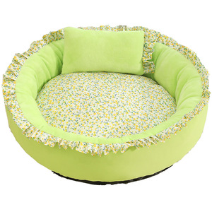 Deep Sleep Floral Edge Pet <b>Bed</b> Round Soft Cat House Four Seasons Warm <b>Comfortable</b> For Cats - Product Image 5