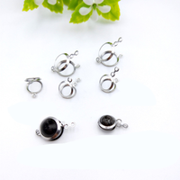 Capuchons de perles œil-de-chat en acier inoxydable et capuchons de fermoir pour perles de verre de 6-8 mm, personnalisés en usine, pour la fabrication de bijoux DIY