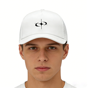 Gorra <span class=keywords><strong>de</strong></span> Béisbol Deportiva Performance Sports Open Golf, Transpirable, <span class=keywords><strong>de</strong></span> 5 Paneles, con Orificios Cortados con Láser, Blanca - Product Image 5