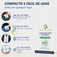 Carte NFC Google Review en portugais, PVC CR80, avec code QR, pour la demande de commentaires numériques, outil portable de collecte de commentaires professionnels