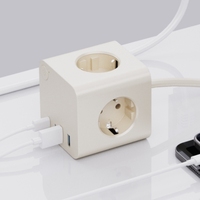 KC/CE Regleta de alimentación estándar de la UE, interruptor inteligente USB PD 25W, enchufe de cubo de carga rápida, nuevo diseño, 3 salidas de CA para uso alemán/coreano