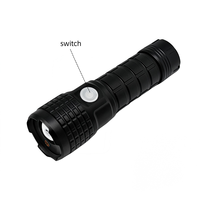 Linterna Táctica Recargable de 550 Lúmenes para Patrulla, Linterna con Láser Rojo, Linterna de Seguridad de Aluminio, Zoom, Luz Estroboscópica de Emergencia, Lámpara de Enfoque