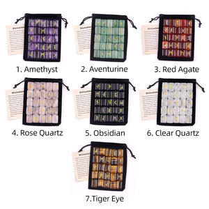 Set de Runas de Gemas Naturales para Adivinación, Brujería <span class=keywords><strong>y</strong></span> Juegos de Fiesta, Incluye Bolsa de Cristal para Regalo <span class=keywords><strong>y</strong></span> Guía para lo Espiritual - Product Image 4