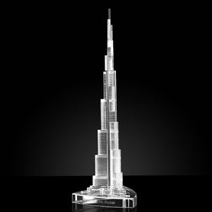 Shining özel 3d kazınmış kristal cam <span class=keywords><strong>Burj</strong></span> <span class=keywords><strong>Khalifa</strong></span> kulesi modelleri halk sanat hediye - Product Image 4