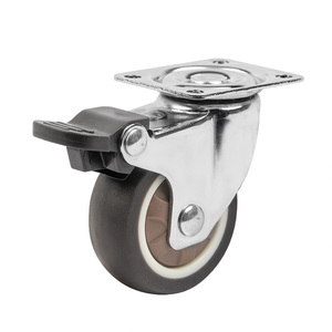 Roulette chromée de 25mm de 1 pouce <span class=keywords><strong>pour</strong></span> les petites roues de frein pivotant de meubles et d'appareils - Product Image 6