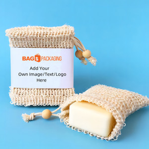 Bolsa exfoliante <span class=keywords><strong>de</strong></span> <span class=keywords><strong>ganchillo</strong></span>, respetuoso con el medio ambiente, cero residuos, cordón, bolsa Natural, Sisal, algodón, jabón, malla - Product Image 4