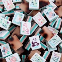 Tuiles de Mahjong Américaines de Luxe Personnalisées en Acrylique Gravé, Motif Floral, Grue, Bambou, Dragon, Panda, pour Cadeau de Vacances