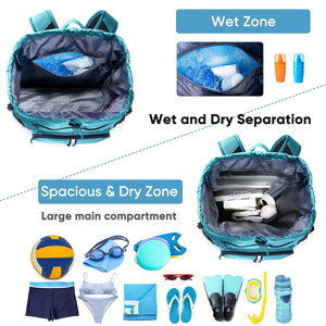 <span class=keywords><strong>Bolsa</strong></span> de <span class=keywords><strong>Piscina</strong></span> Personalizada con Cordón y Compartimento para Zapatos, para Artículos de Aseo, Toallas, Gimnasio, Viajes, Mochila de Playa <span class=keywords><strong>Grande</strong></span>, Impermeable y Resistente a la Arena - Product Image 3