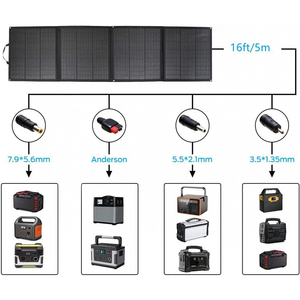 200W Foldable <b>Solar</b> Panel <b>Charger</b>, High Efficiency, IP67 Waterproof, MC4 Cable Included, for <b>12V</b> <b>Battery</b> Power Station RV Camp - Product Image 3