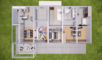 Casa Prefabricada Modular con Estructura de Acero Personalizada para Casas Prefabricadas de 3 Habitaciones con Paneles de Pared Aislados