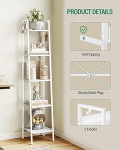 Trapezoidal High Quality Home Shelving <strong>Corner</strong> Open Bookshelf Tall Wood Modern <strong>White</strong> <strong>Bookcase</strong> - Product Image 3