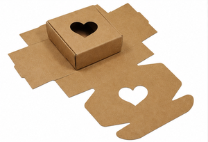 Caja de Regalo de Cartón Kraft Ecológica Personalizada con Ventana en Forma de Corazón, Fácil de Plegar, para Dulces, Joyería, Cosméticos - Product Image 3